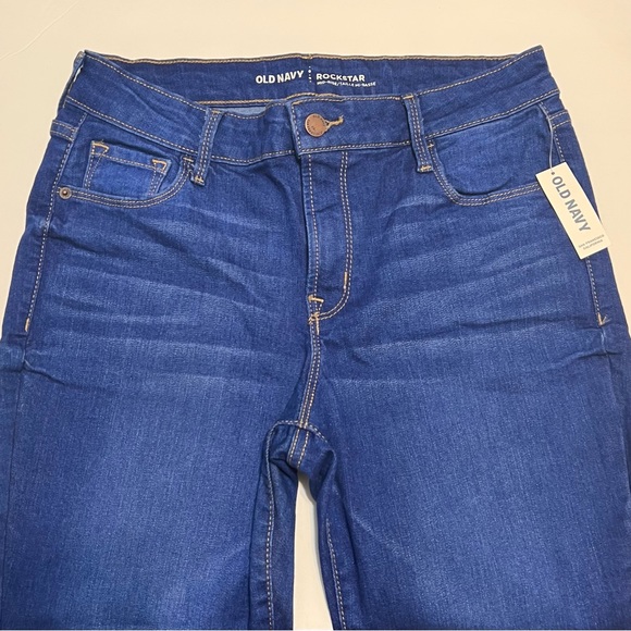 Old Navy Rockstar Mid Rise Super Skinny Jeans Medium Blue Denim NWT 10 - Picture 2 of 13